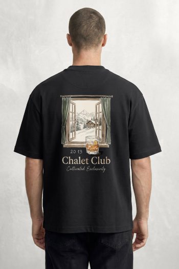 Oversized T-Shirt σε Μαύρο Χρώμα με σχέδιο, Chalet Club