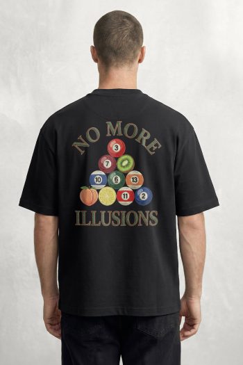 Oversized T-Shirt σε Μαύρο Χρώμα με σχέδιο, No More Illusions Pool