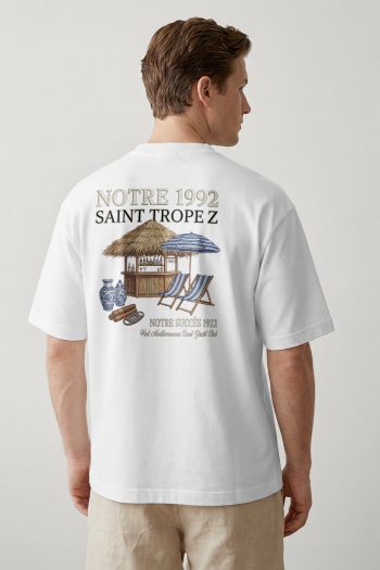 Oversized T-Shirt σε Λευκό Χρώμα με σχέδιο, Notre 1992 ST