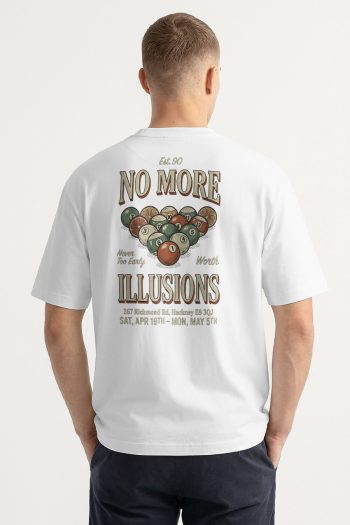 Oversized T-Shirt σε Λευκό Χρώμα με σχέδιο, No More Illusions
