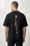 Oversized T-Shirt σε Μαύρο Χρώμα με σχέδιο, Planet Drop