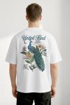 Oversized T-Shirt σε Λευκό Χρώμα με σχέδιο, UK Peacock