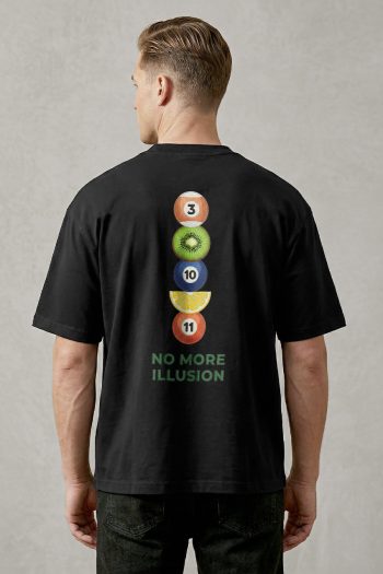 Oversized T-Shirt σε Μαύρο Χρώμα με σχέδιο, No More Illusions Line