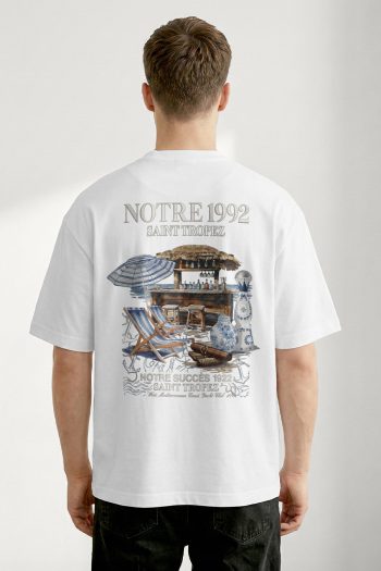 Oversized T-Shirt σε Λευκό Χρώμα με σχέδιο, Notre 1992