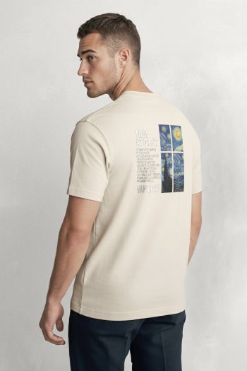 Van Starry Grid, T-Shirt σε Εκρού Χρώμα