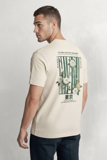 Kanagawa Tokyo, T-Shirt σε Εκρού Χρώμα