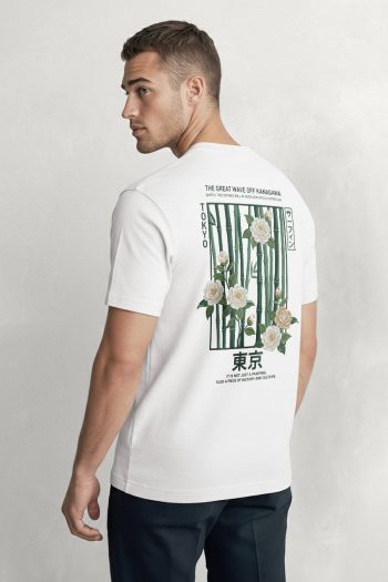 Kanagawa Tokyo, T-Shirt σε Λευκό Χρώμα