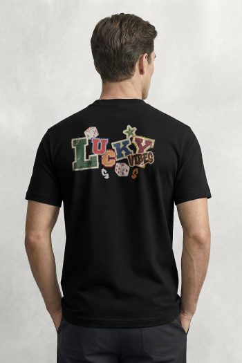 Lucky Vibes, T-Shirt σε Μαύρο Χρώμα