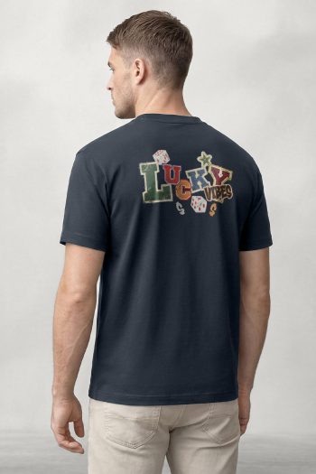 Lucky Vibes, T-Shirt σε Μπλε Χρώμα