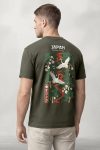Japan Crane, T-Shirt σε Χακί Χρώμα