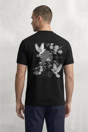 Japan Dove, T-Shirt σε Μαύρο Χρώμα