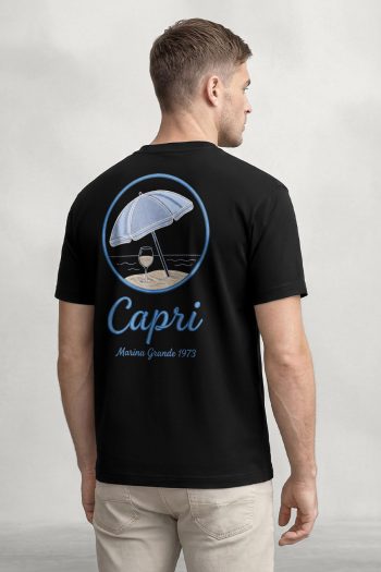 Capri Umbrella, T-Shirt σε Μαύρο Χρώμα