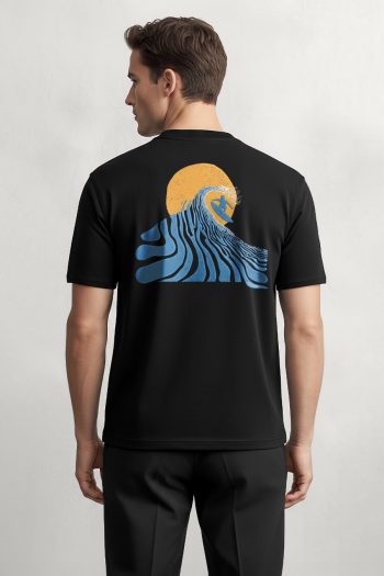 Surf Wave, T-Shirt σε Μαύρο Χρώμα