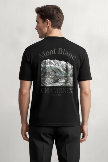 Chamonix Retro, T-Shirt σε Μαύρο Χρώμα