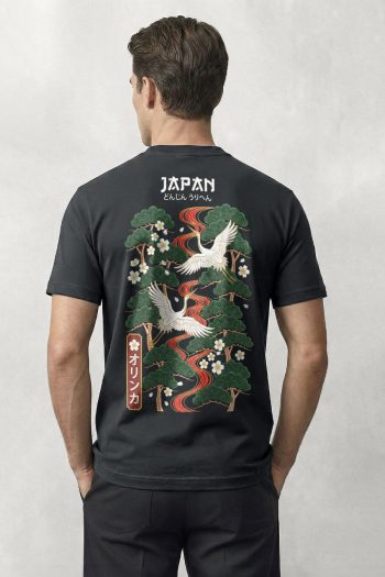 Japan Crane, T-Shirt σε Iron Grey Χρώμα