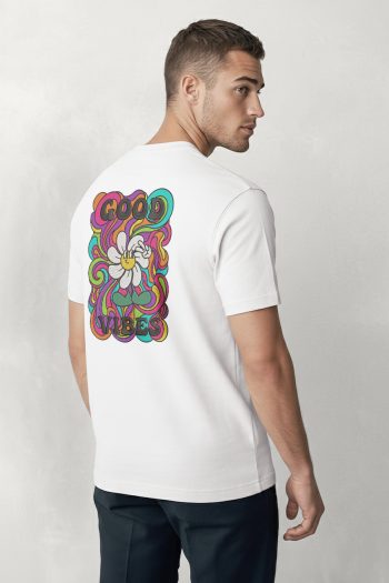 Good Vibes Flower, T-Shirt σε Λευκό Χρώμα