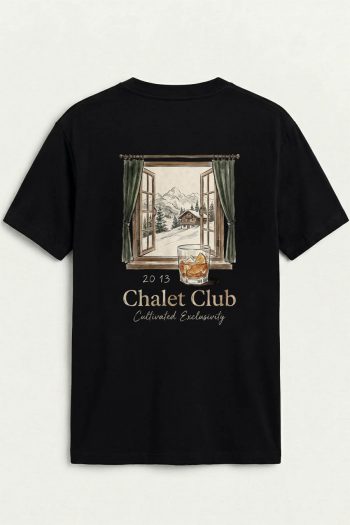 Chalet Club, T-Shirt σε Μαύρο Χρώμα