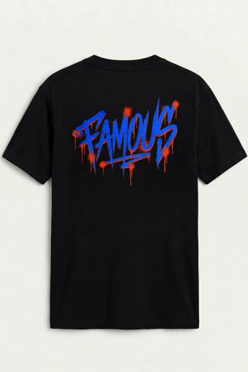 Famous Blue, T-Shirt σε Μαύρο Χρώμα