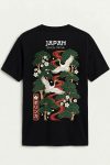 Japan Crane, T-Shirt σε Μαύρο Χρώμα