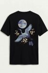 Wild Crane Moon, T-Shirt σε Μαύρο Χρώμα