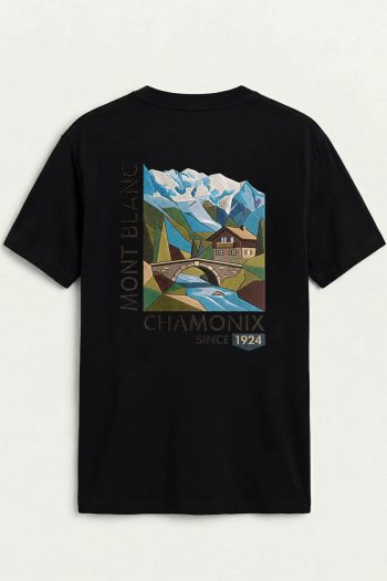 Chamonix 1924, T-Shirt σε Μαύρο Χρώμα