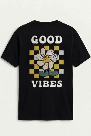 Good Vibes Always, T-Shirt σε Μαύρο Χρώμα