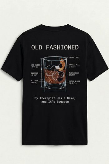 Old Fashioned Therapy, T-Shirt σε Μαύρο Χρώμα
