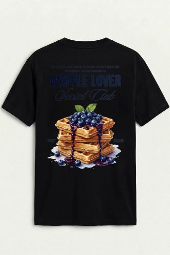 Waffle Lover, T-Shirt σε Μαύρο Χρώμα