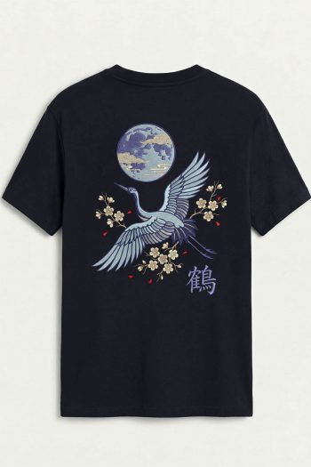 Wild Crane Moon, T-Shirt σε Μπλε Χρώμα