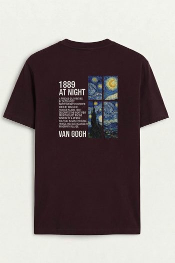 Van Starry Grid, T-Shirt σε Μπορντώ Χρώμα
