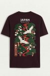 Japan Crane, T-Shirt σε Μπορντώ Χρώμα