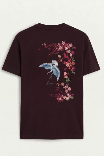 Diving Crane, T-Shirt σε Μπορντώ Χρώμα