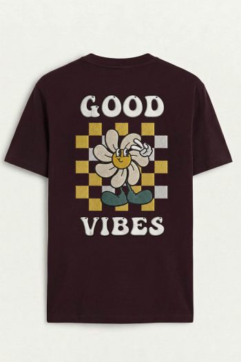 Good Vibes Always, T-Shirt σε Μπορντώ Χρώμα