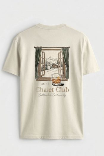 Chalet Club, T-Shirt σε Εκρού Χρώμα