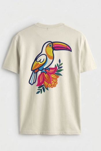Toucan Back, T-Shirt σε Εκρού Χρώμα