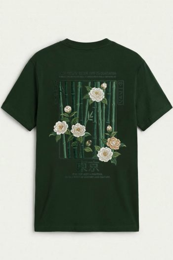 Kanagawa Tokyo, T-Shirt σε Πράσινο Χρώμα