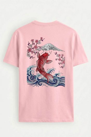 Japan Koi Wave, T-Shirt σε Ροζ Χρώμα