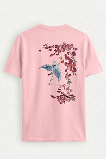 Diving Crane, T-Shirt σε Ροζ Χρώμα