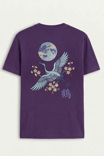 Wild Crane Moon, T-Shirt σε Μωβ Χρώμα