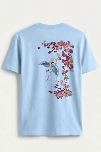 Diving Crane, T-Shirt σε Γαλάζιο Χρώμα