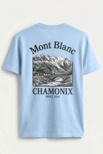 Chamonix Retro, T-Shirt σε Γαλάζιο Χρώμα
