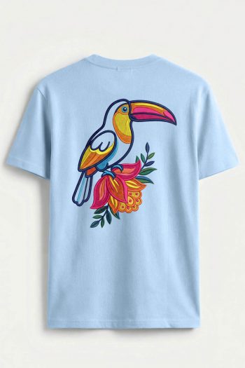 Toucan Back, T-Shirt σε Γαλάζιο Χρώμα
