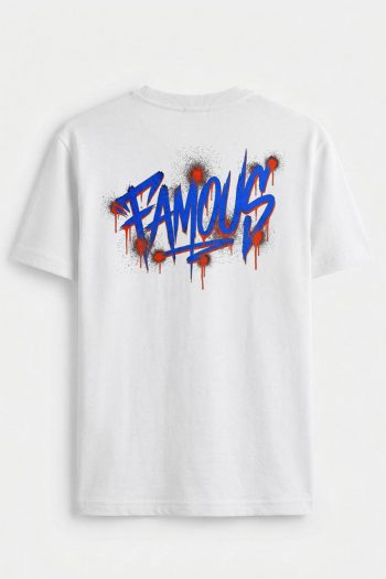 Famous Blue, T-Shirt σε Λευκό Χρώμα