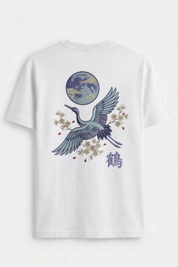 Wild Crane Moon, T-Shirt σε Λευκό Χρώμα