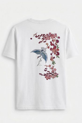 Diving Crane, T-Shirt σε Λευκό Χρώμα