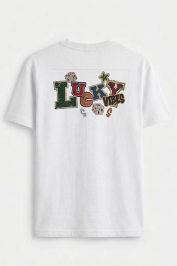 Lucky Vibes, T-Shirt σε Λευκό Χρώμα