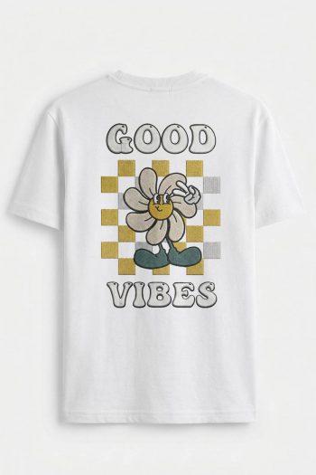 Good Vibes Always, T-Shirt σε Λευκό Χρώμα