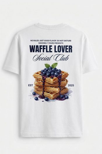 Waffle Lover, T-Shirt σε Λευκό Χρώμα