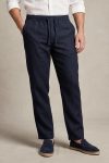 Μπλε Ανδρικό Παντελόνι 100% Λινό Regular Fit