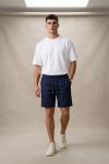 Σετ Λινό Μπλε Σορτσάκι & Oversized Λευκό T-shirt_01